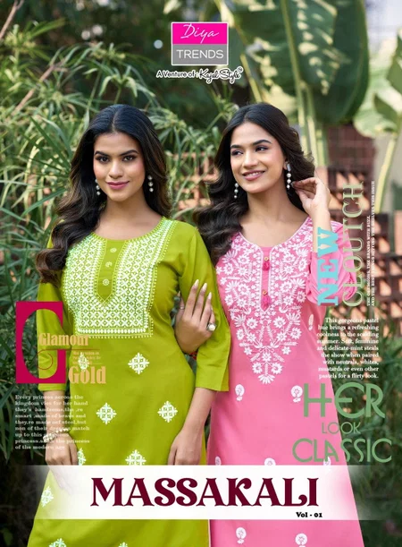Massakali By Diya Trends Rayon Lucknowi Kurtis With Bottom Suppliers In India